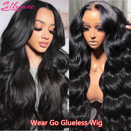 Silkwave Pre Cut Wear Go Body Wave Glueless Wig Human Hair 100% Pre plucked 4x4 5x5 Transparent Lace Closure Wig for Black Women