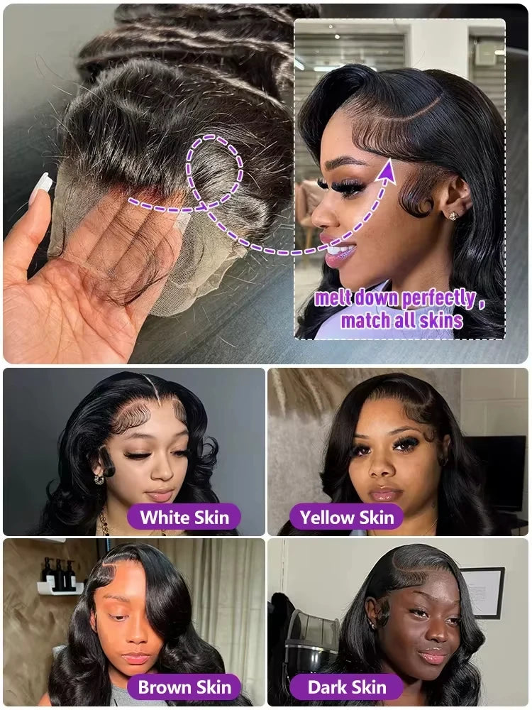 30 40 Inch Body Wave 13x6 HD Lace Frontal Wigs Human Hair Brazilian Preplucked Raw Lace Front Glueless 5x5 Closure Wig For Women