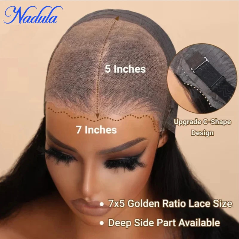 Nadula Hair 7X5 13X4 Yaki Straight BOB Wig Pre cut Lace Pre Bleached Tiny Knots Glueless Bob Lace Front Human Hair Wig