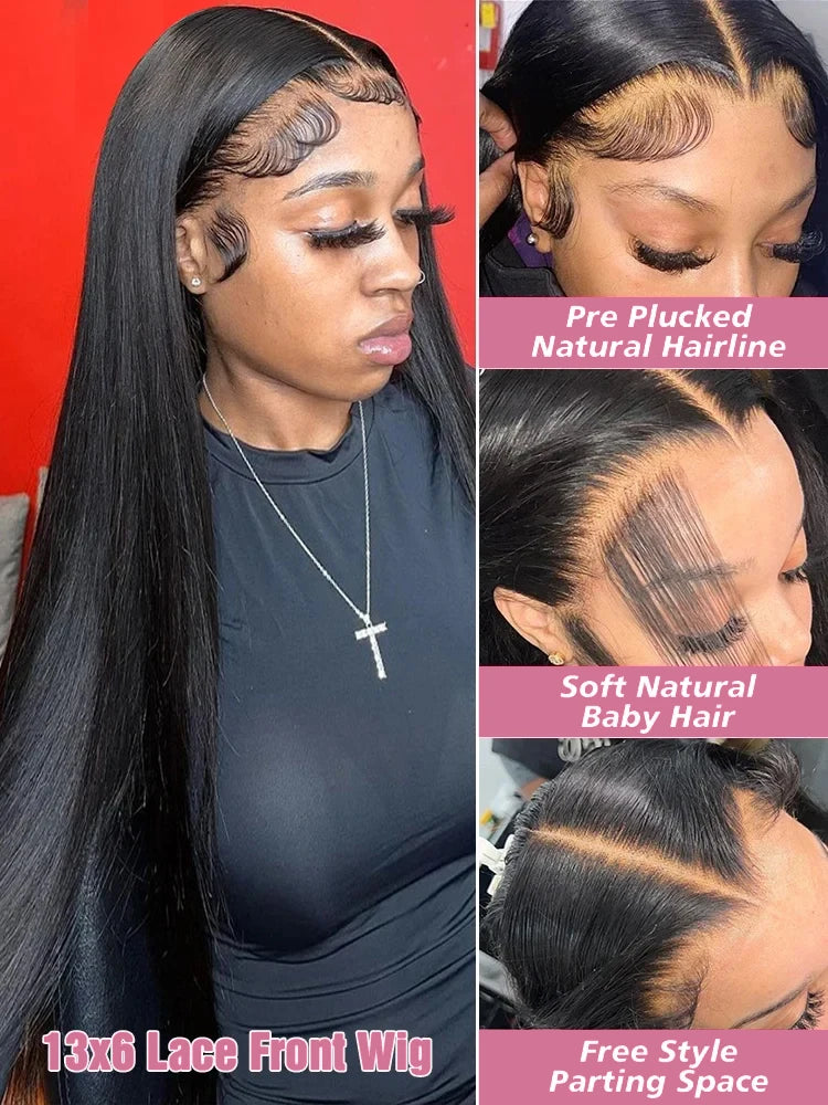HD Lace Wigs 13x6 Straight Human Hair Wigs 300% Density 40 46 Inch 13x4 360 Full Lace Frontal Wigs 7x5 Glueless Wigs Human Hair