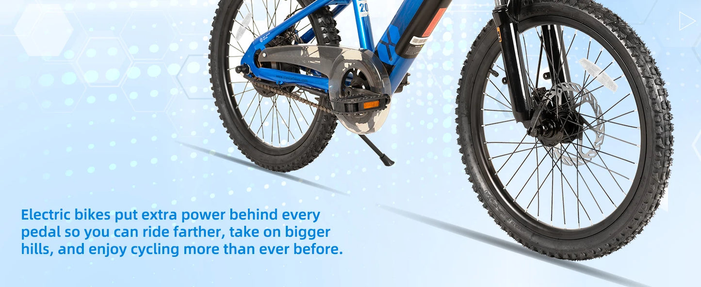 JOYSTAR Electric Bike for Kids Teens Ages 7+ with 250W Motor, 15 Miles 15MPH Electric Mountain Bicycle Safe Mini E bikes