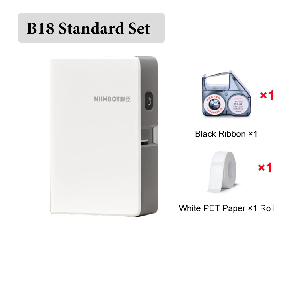 Niimbot B18 Thermal Transfer Label Printer Mini Label Maker for Perfume/Cable/Garden Self-Adhesive Labels Long-term Storage