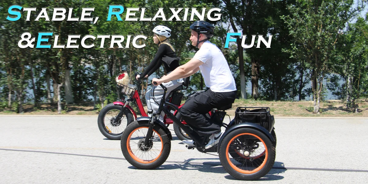 PEAK 1000W Foldable Electric Trike for Adults 50-Mile Range 48V 15AH Removable Battery&7-Speed Gearing 20"X4.4"Fat Tire Tricycle