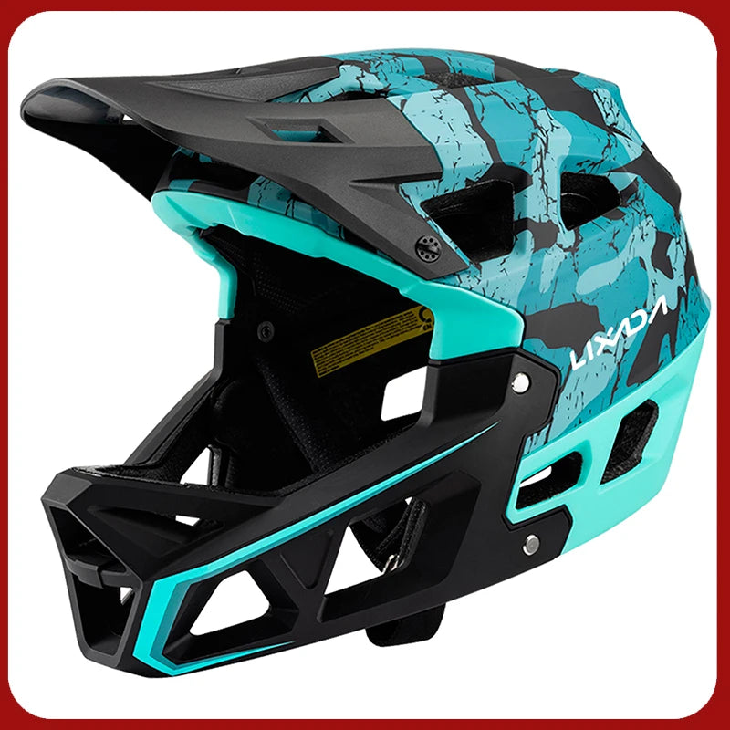 Full Face MTB Helmet for Downhill Racing Adults with 31 Vents & Adjustable Visor, Men/Women Mountain Bike Safety Cycling Gear