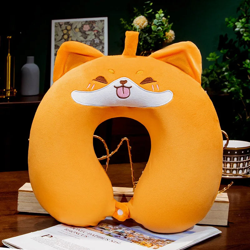 New Travel Neck Pillow U-Shape Neck Protection Head Rest Neck Pillow Nap Pillow Memory Cotton Soft Airplane Pillow