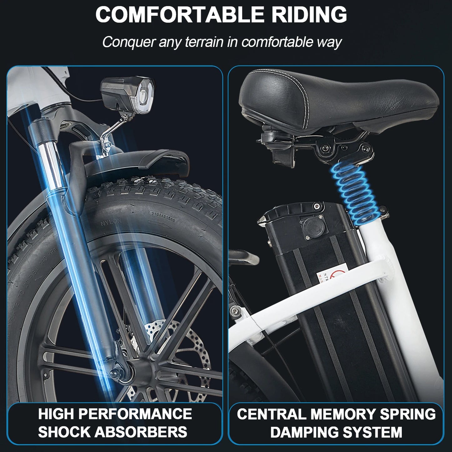 Kickwey L20 Folding Electric Bicycle 1000w Motor 48V Removable Battery Electric bikes for Adult 20 Inch Fat Tire Foldable E Bike
