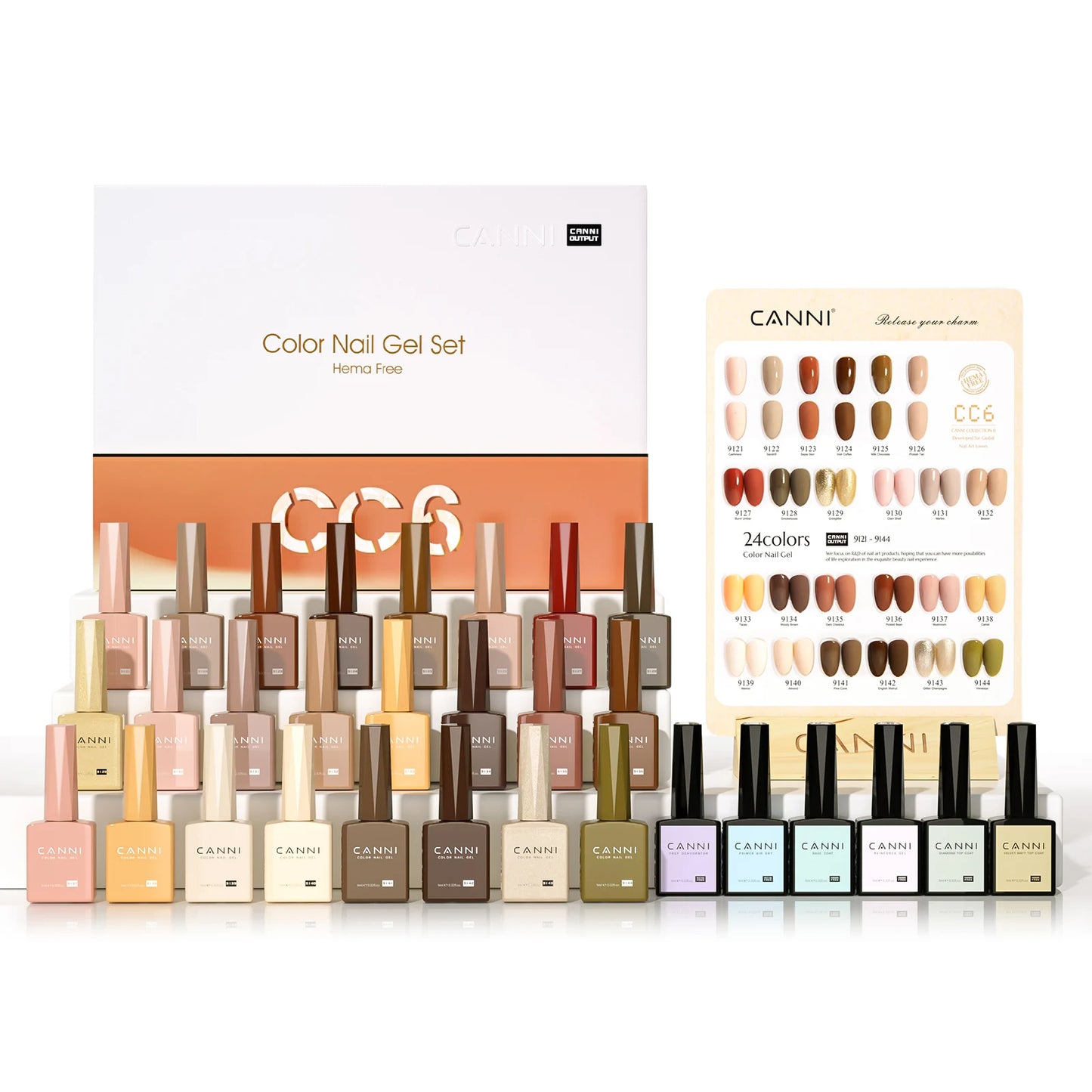 30pcs/set CANNI TPO FREE HEMA FREE Gel Polish VIPKit WholeSet New Learner Nail Maincure Gel Varnish Branded Suitcase