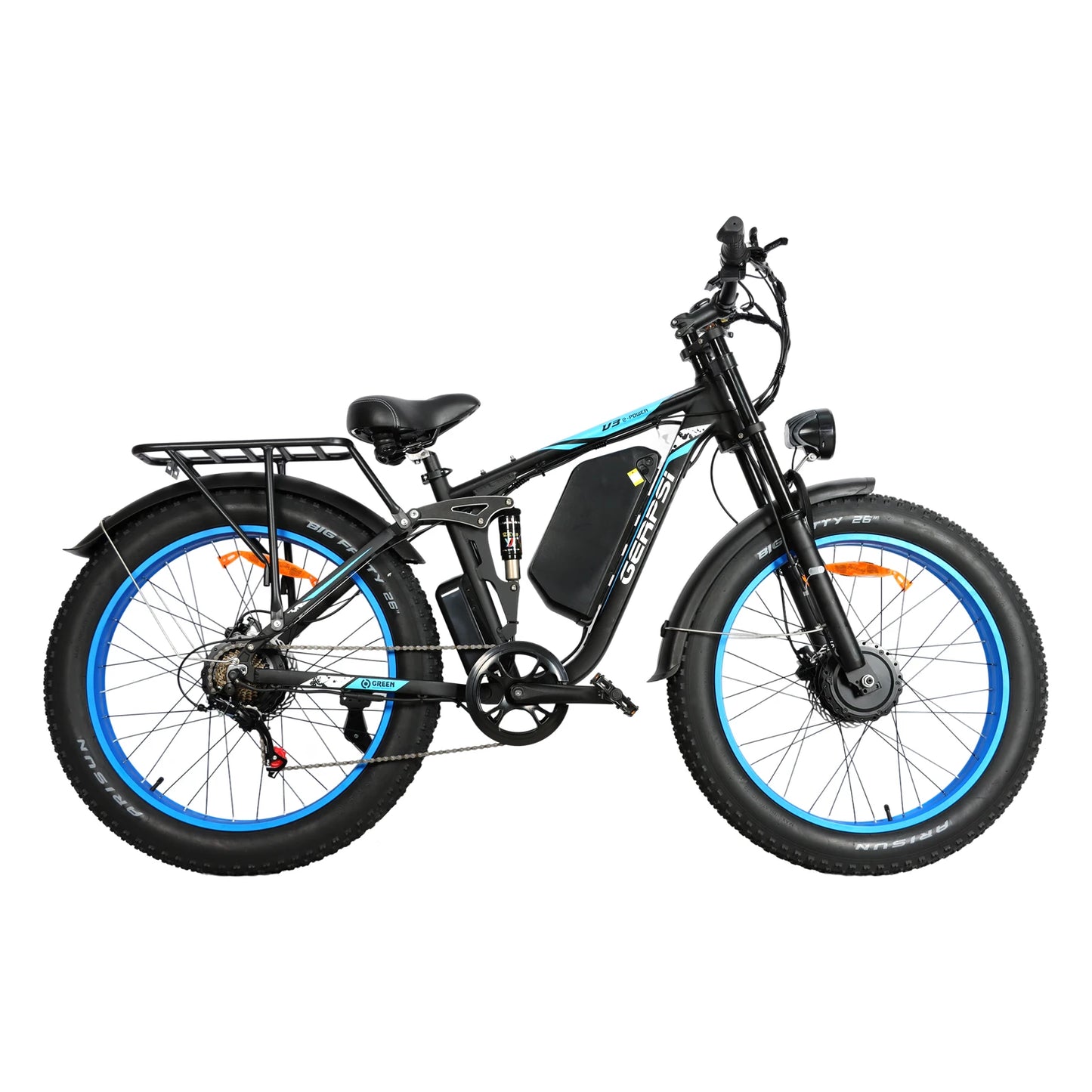 BAOLUJIE DP-2603 Adult E-bike 1500W*2 Motor 48V25Ah Battery Commute Electric Bike 26-inch Fat Tire E-Mountain Bike 21 Speeds