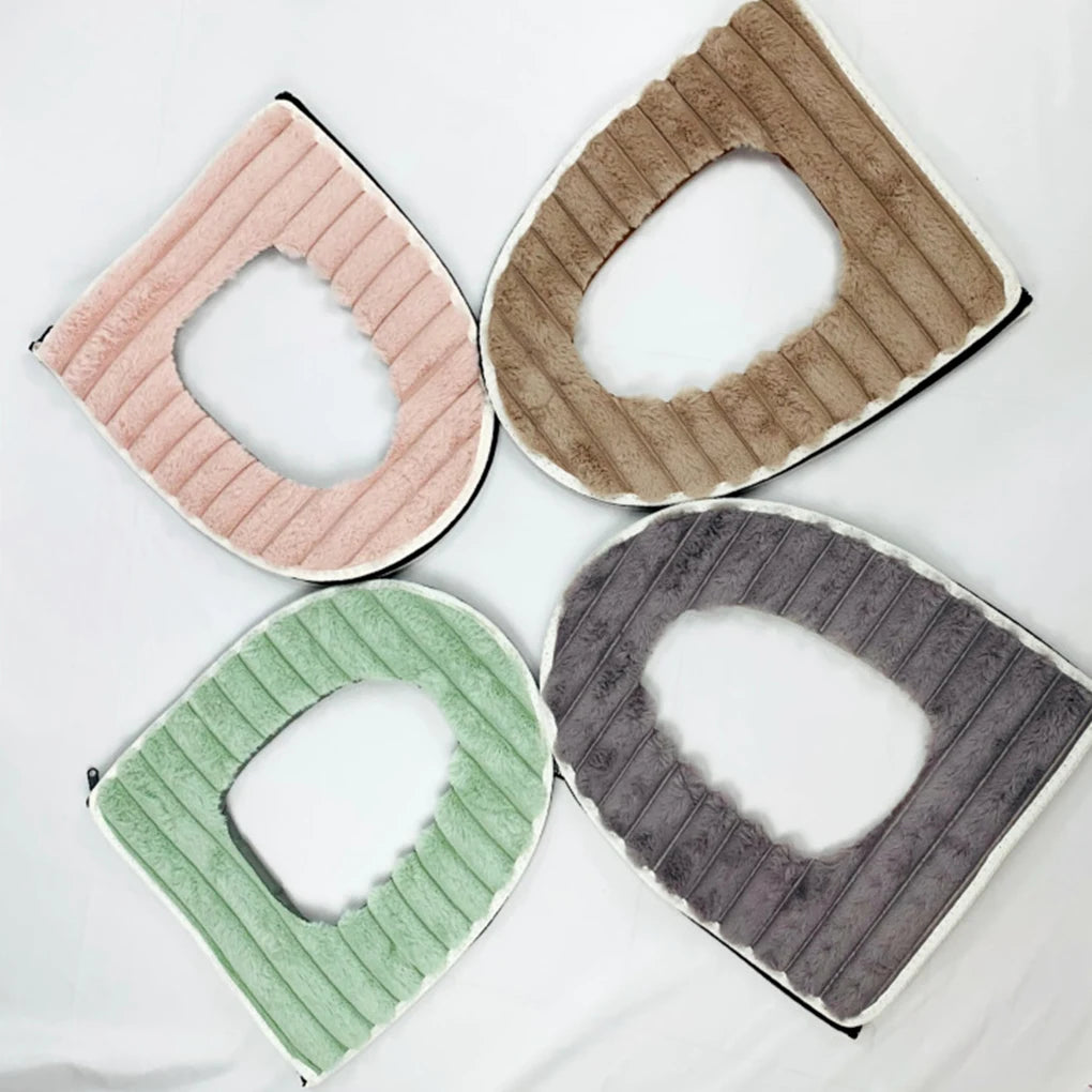 Bathroom Cushion Cover Universal Fit Easy To Clean Quick Release Seat Heated Toilet Seat Cover khaki