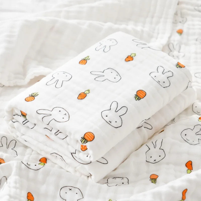 Baby bath towel, cotton four layer gauze, high-density baby product, newborn children's blanket towel, wrapped in newborn duvet