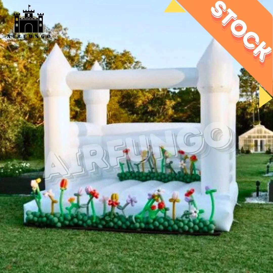 US Stock Inflatable White Bounce House PVC Inflatable Bouncy Castle/Moon Bounce House/Customization Party Wedding Bouncer Jumper