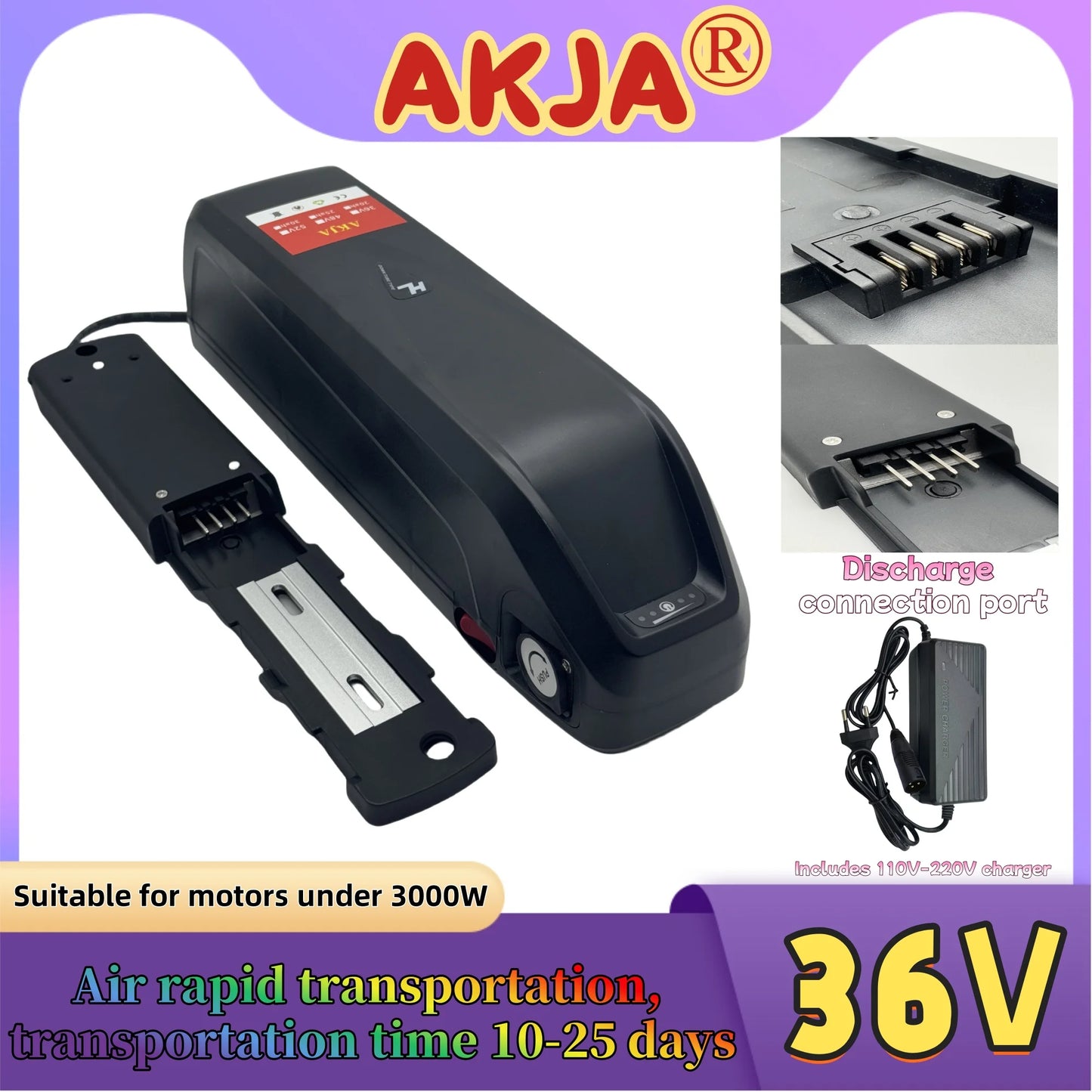 Air fast transportation，New Full Capacity Power，18650 Hailong Battery，36V20AH Lithium Battery Pack，Suitable for 250-3000W