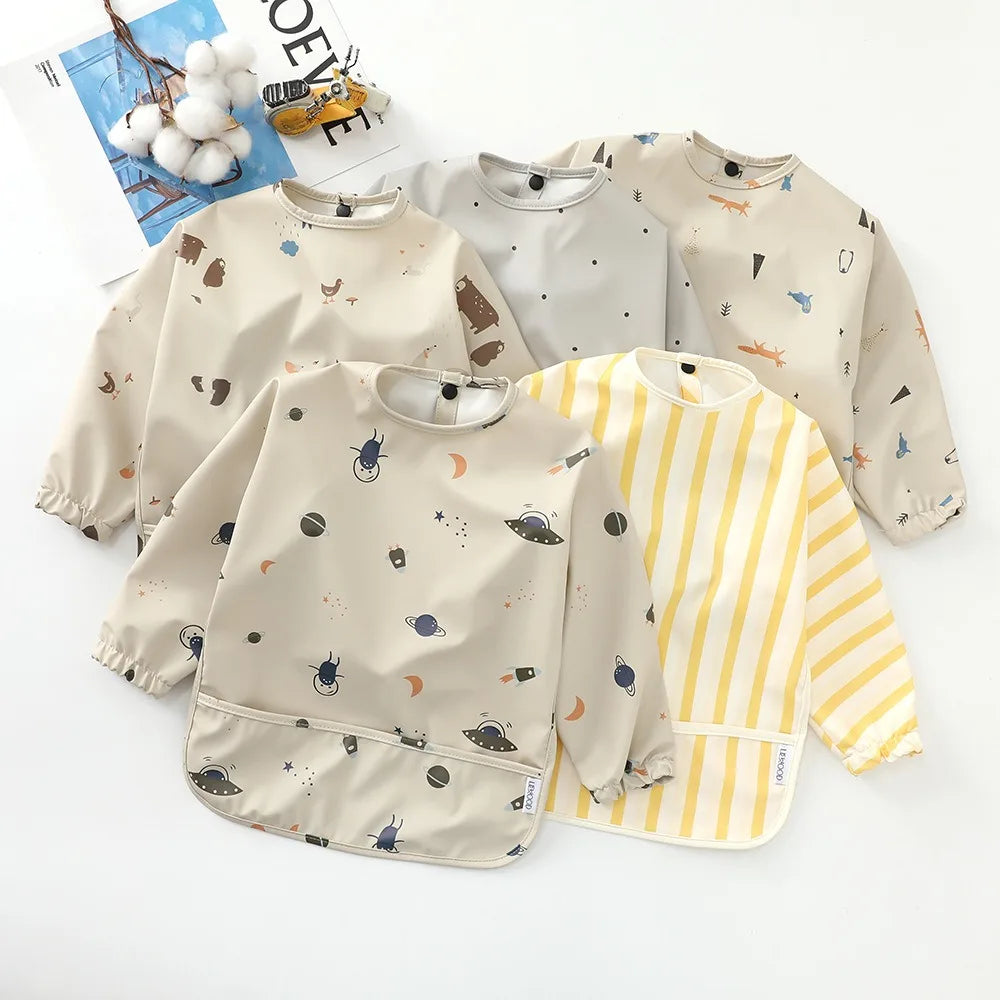 Children's Waterproof Anti-dress Bib Baby Eating Bib Super Soft Waterproof Baby Rice Pocket To Prevent Dirty Feeding
