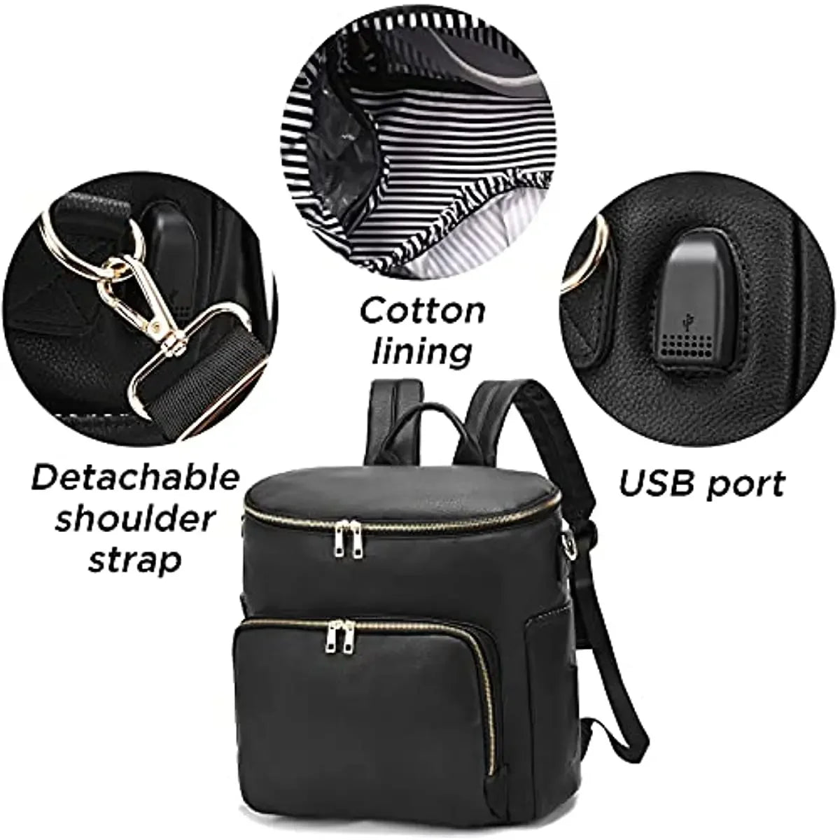 Large Capacity Diaper Bag Leather Backpack, Multifunction Travel Stroller Organizer for Mom Dad, Diaper Bag Dupe