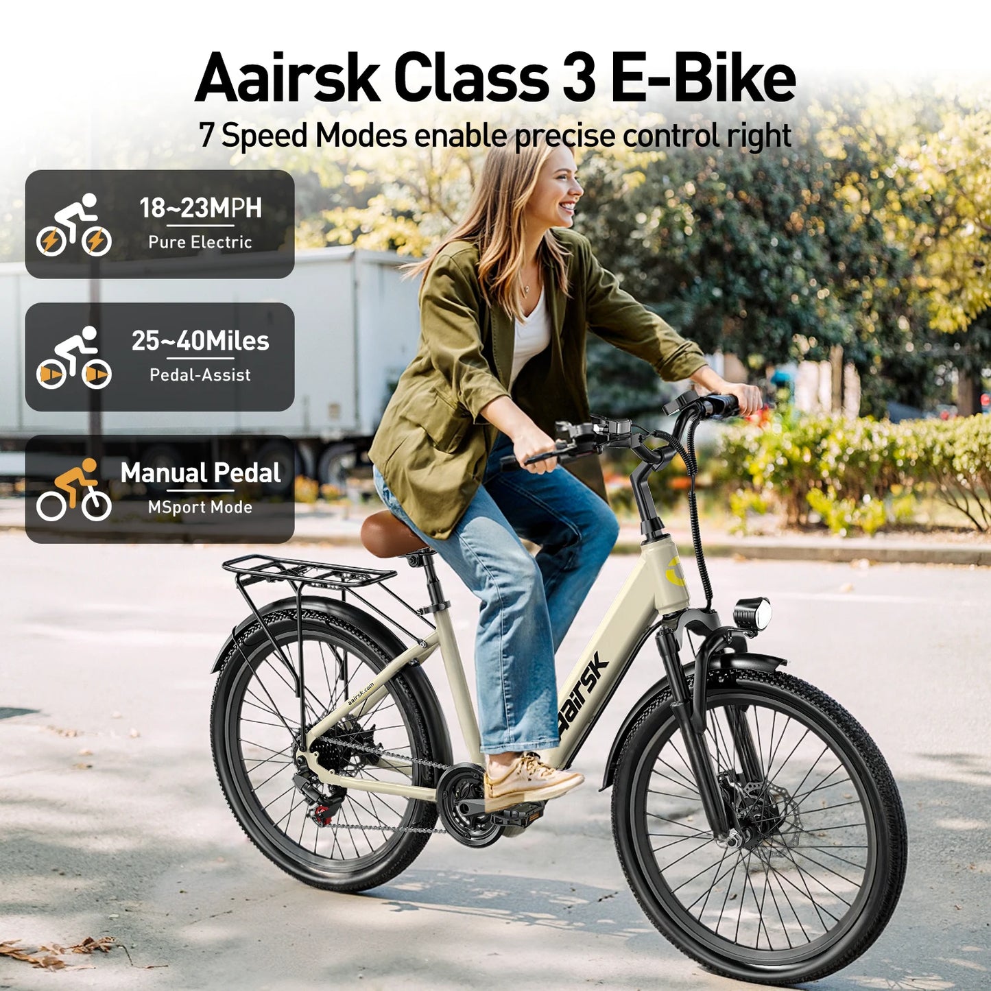 Adult Electric Bicycle 400W Motor 36V 13AH Battery 7-Speed Gear Shift NFC Keyless Start Commuting And Outdoor Riding Suitable