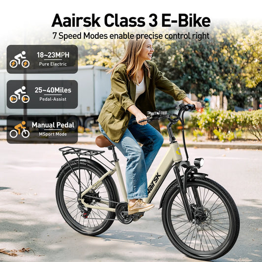 Adult Electric Bicycle 400W Motor 36V 13AH Battery 7-Speed Gear Shift NFC Keyless Start Commuting And Outdoor Riding Suitable