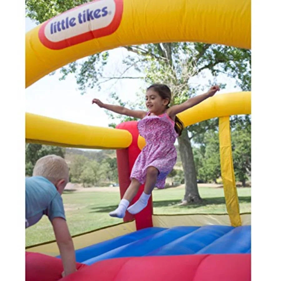 Jump 'n Slide Inflatable Bouncer Includes Heavy Duty Blower With GFCI Stakes Repair Patches And Storage Bag for Ages 38 Years