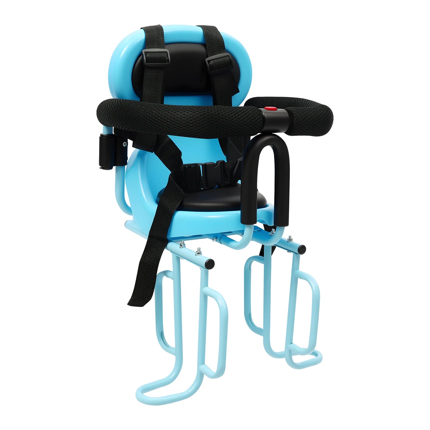 Safe Seat Cushion Rear Child Bike Seat Kids Seats with Safety Belt Attachment to Bike for Children 6 Months -6 Years Blue