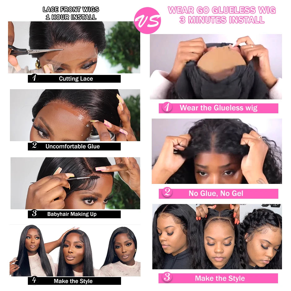 300% Density 13x6 HD Burmese Curly Human Hair Wig Glueless Wear And Go 100% Human Hair Water Wave Wigs with Spiral End for Women