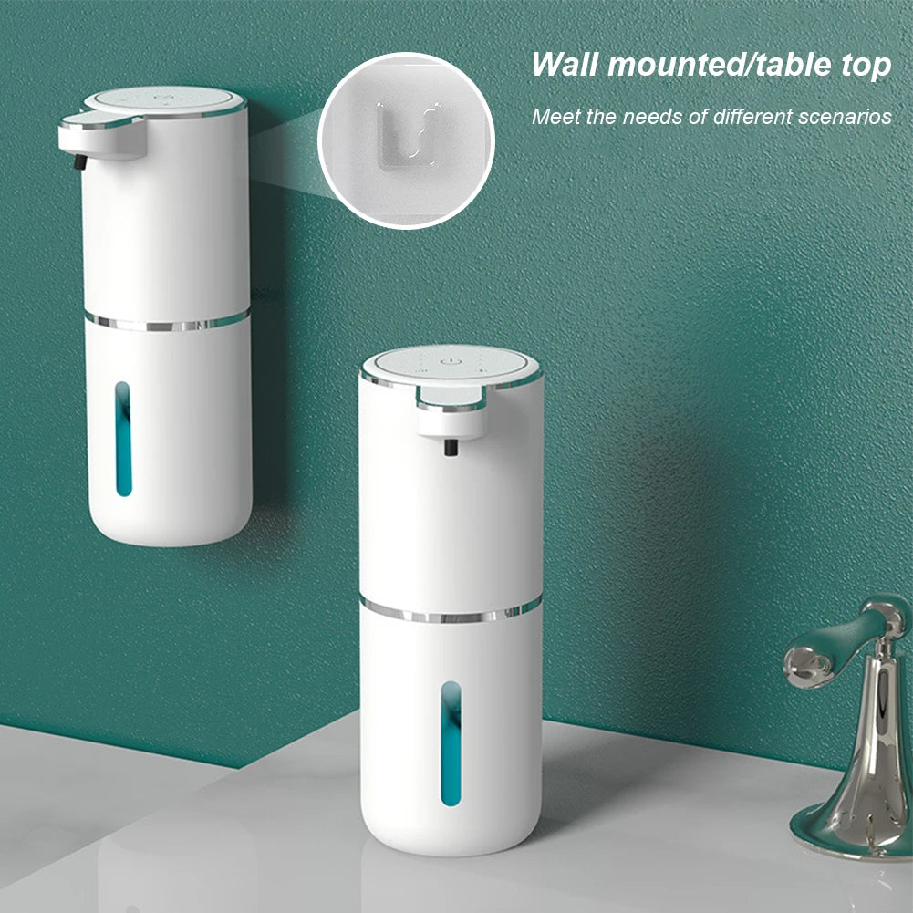 380ML Touchless Foam Soap Dispenser with Adjustable Foam Levels and Long Lasting Battery for Kitchen and Bathroom Use