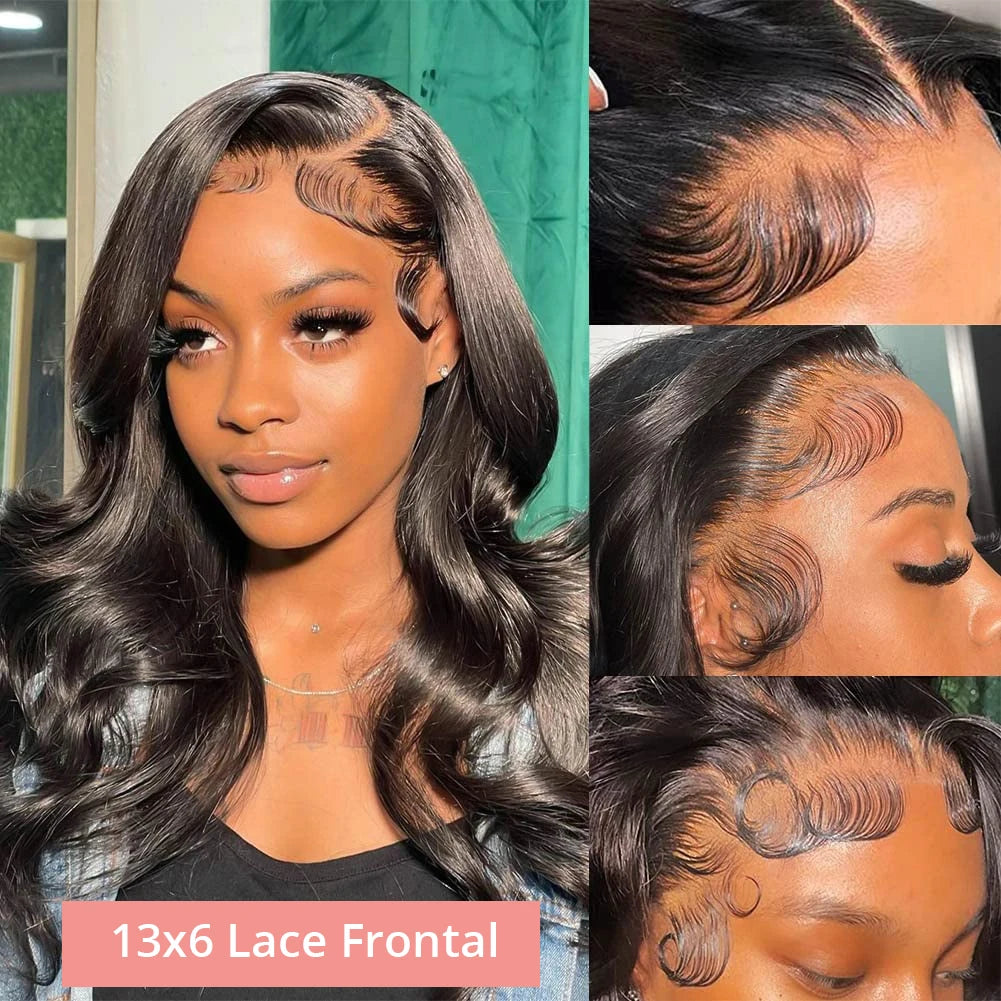 Brazilian HD Transparent 13x4 13x6 360 Body Wave Lace Front Wig Pre Plucked 100% Human Hair Wigs For Women 4x4 Lace Closure Wig