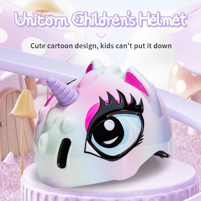 Children's Bicycle Helmet 3D Shockproof Design Breathable Liner Balance Bike Safety Helmet Unisex 48-52cm Fit Cycling Cap