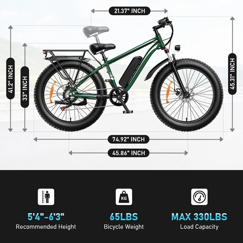Wholesale off Road 26 Inch Fat Electric Electronic Pedal Assist Cross Trek Bike 1500w Import Bicycle From China