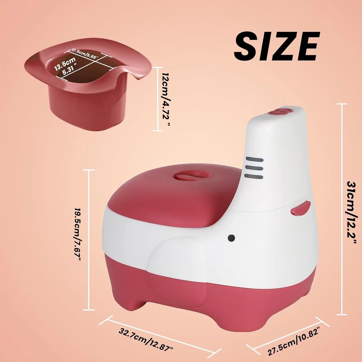Kids' Potty Training Toilet Seat with Realistic Flush Sound - Portable Toddler Potty, Easy to Clean Training Seat