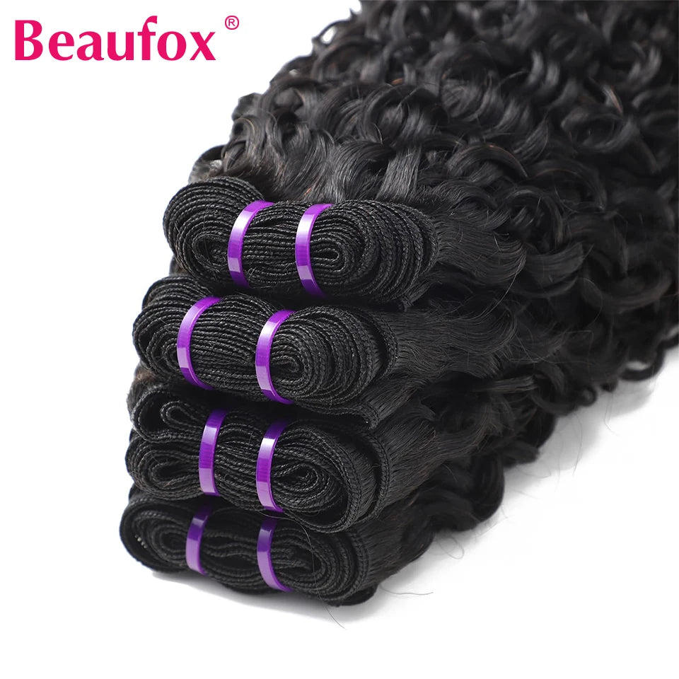 Beaufox Burmese Curly Bundles Human Hair Raw Virgin Curly Hair Bundles Water Wave Human Hair Bundle Spiral Curls Double Weft