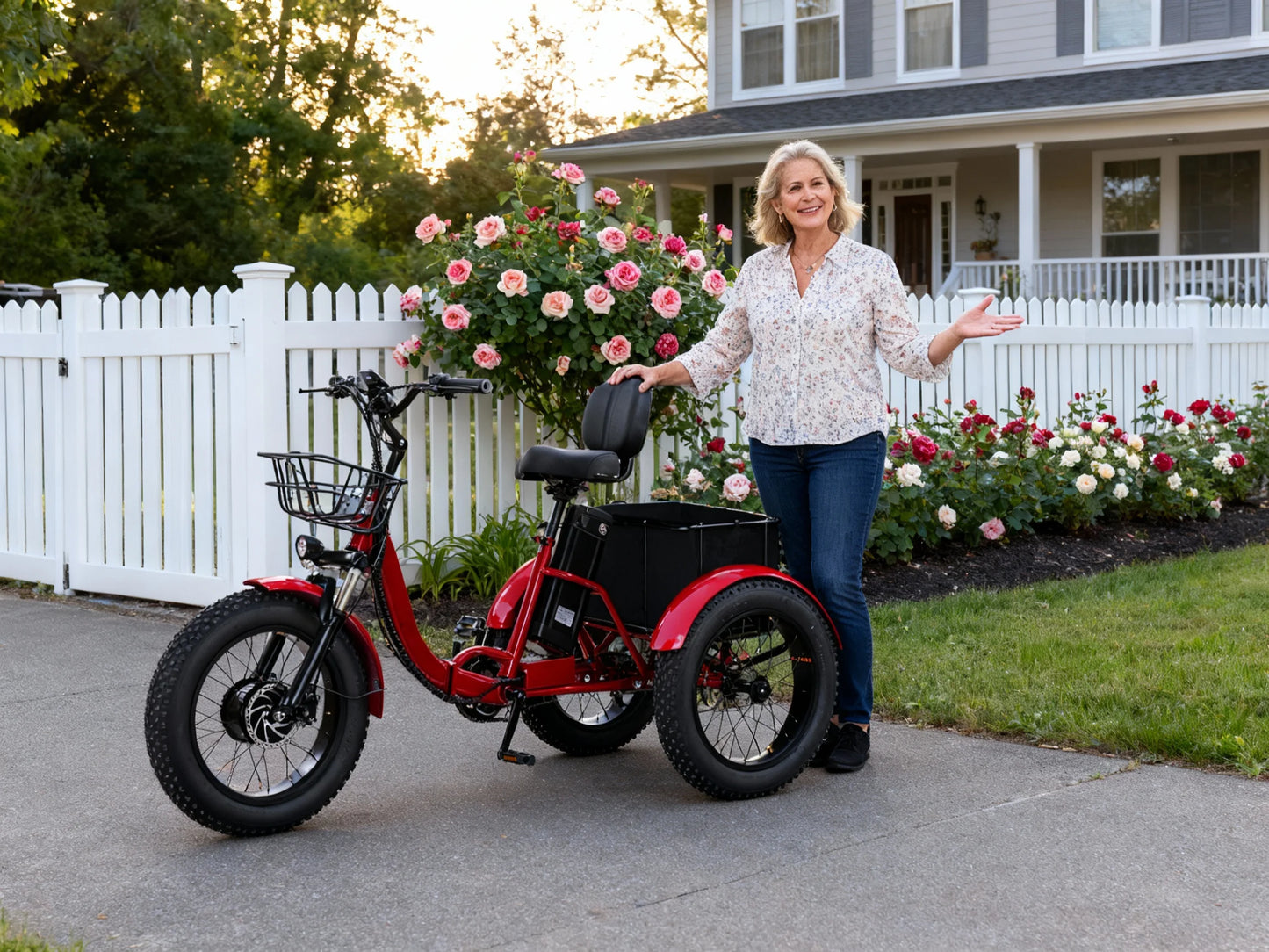 Powerful  Peak 750W 48V15AH Versatile Electric Tricycle for Adults, Stable 3 Wheel E-Bike for Daily Commute, Riding and Shopping