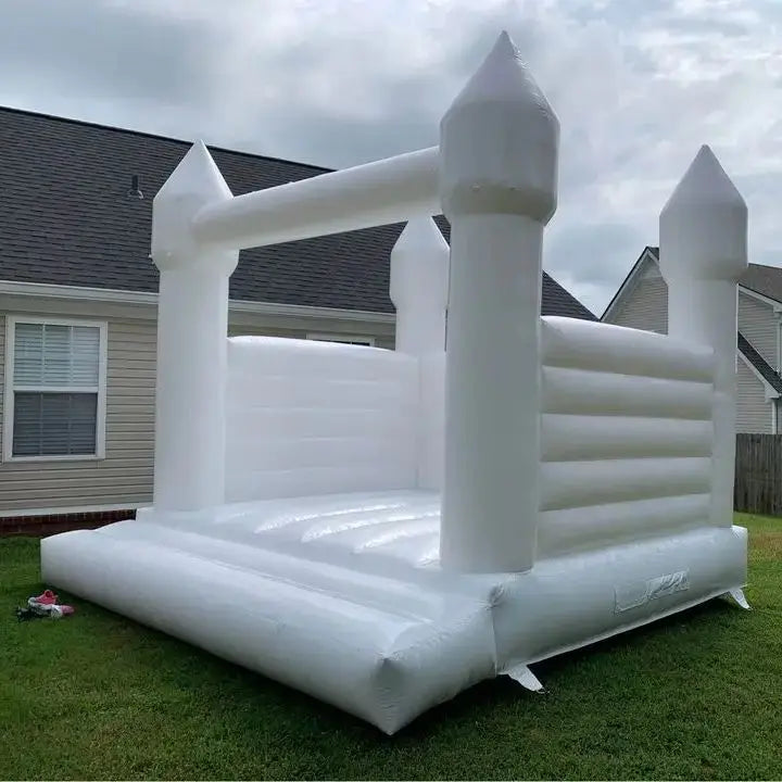 US Stock Inflatable White Bounce House PVC Inflatable Bouncy Castle/Moon Bounce House/Customization Party Wedding Bouncer Jumper