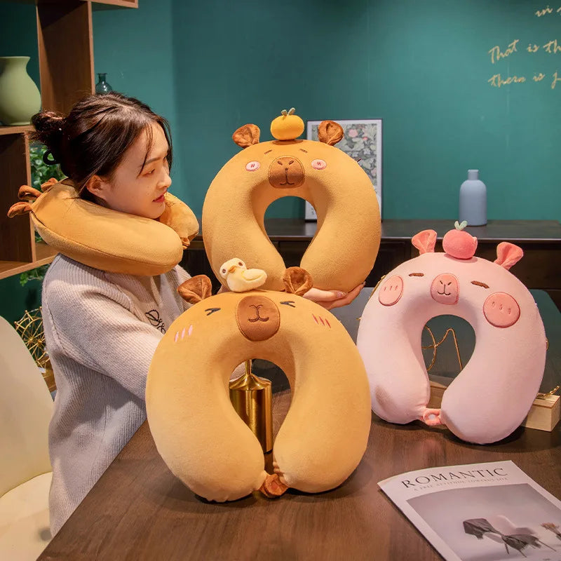 New Travel Neck Pillow U-Shape Neck Protection Head Rest Neck Pillow Nap Pillow Memory Cotton Soft Airplane Pillow