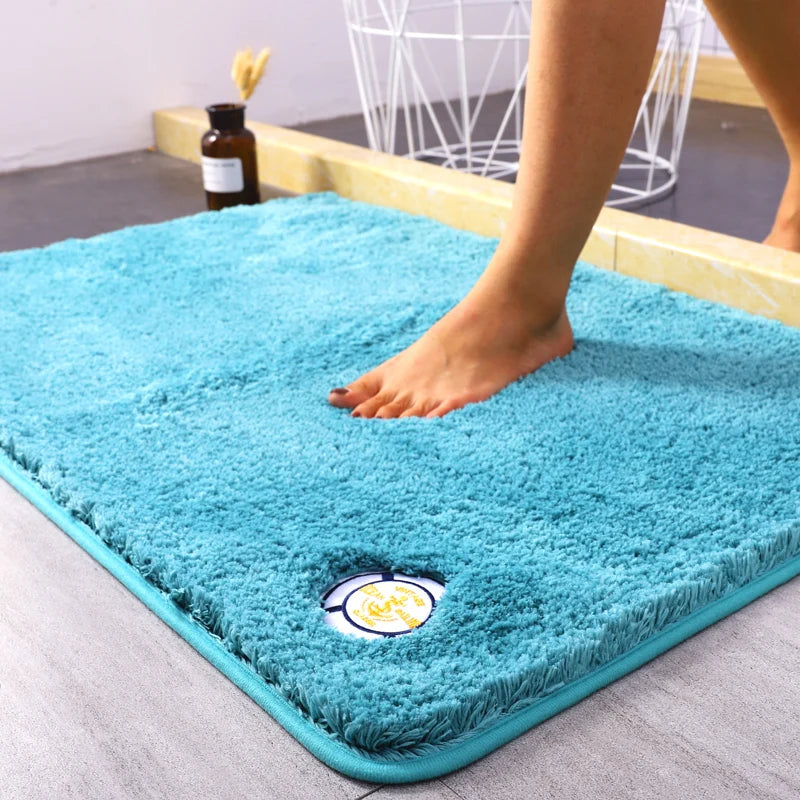 Non-slip Absorbent Bathroom Mat Long Hair Polyester Microfiber Quick Dry Nonslip Super Absorbent Bath Rug
