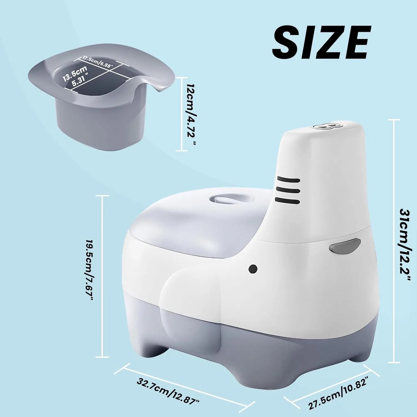 Kids' Potty Training Toilet Seat with Realistic Flush Sound - Portable Toddler Potty, Easy to Clean Training Seat
