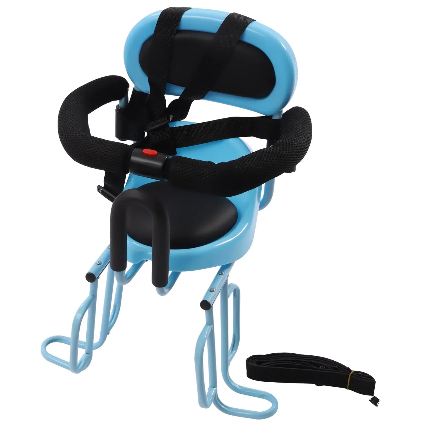 Bike Child Safety Seat Bicycle Child Safety Seat with Safety Fence ,Foot Pedal & Seat Belt, for Baby, Toddler, Child, Universal