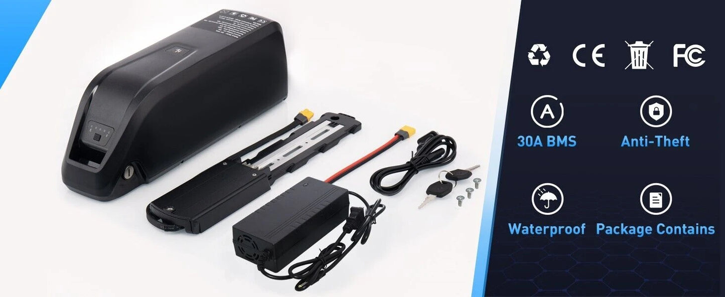 5-Pins Hailong 52V 48v 36v Battery 20Ah Li-ion E bike Battery Pack For BAFANG,Tongsheng 1000W 500W 350W Motor Electric Bike Kit