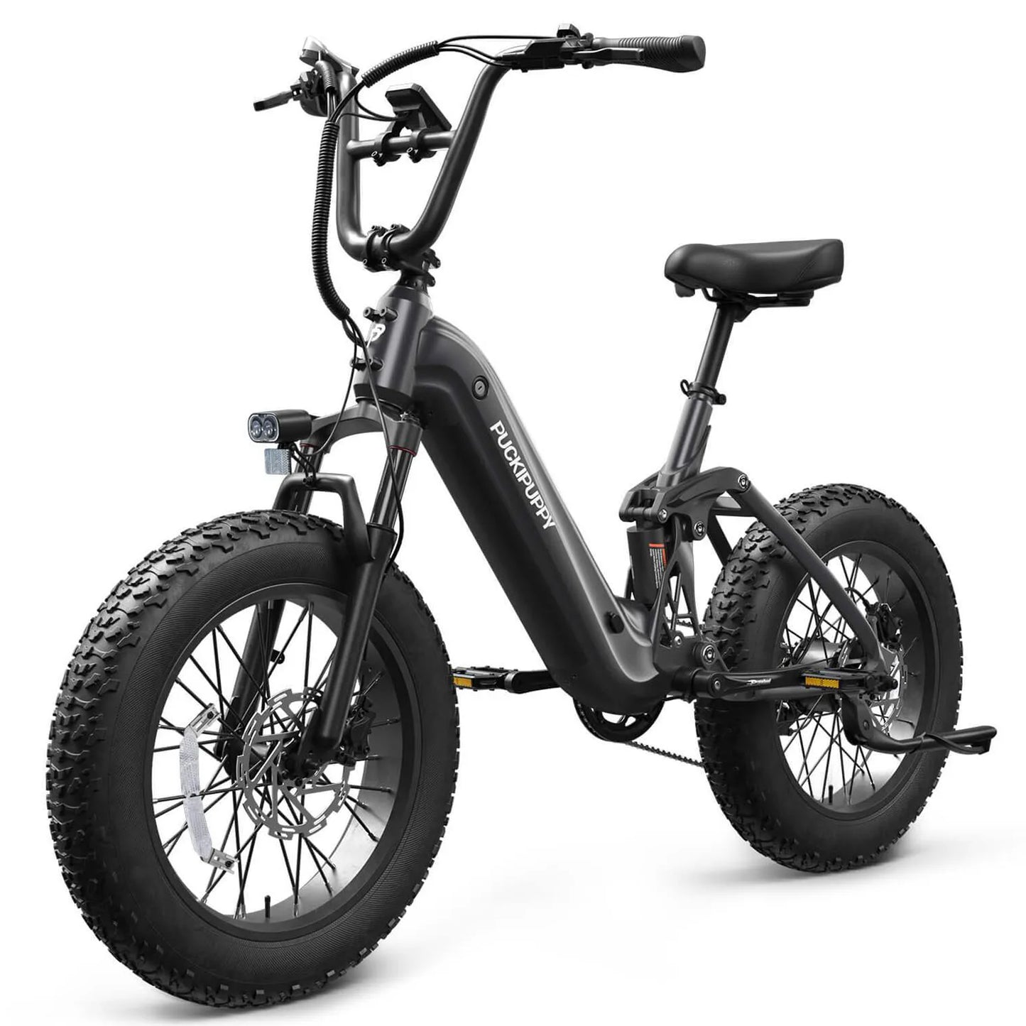 PUCKIPUPPY Corgi Electric Bike Mountain Ebike 20'' Fat Tire 960W 48V 20Ah Full Suspension Electric Bicycle with 2-Year Warranty