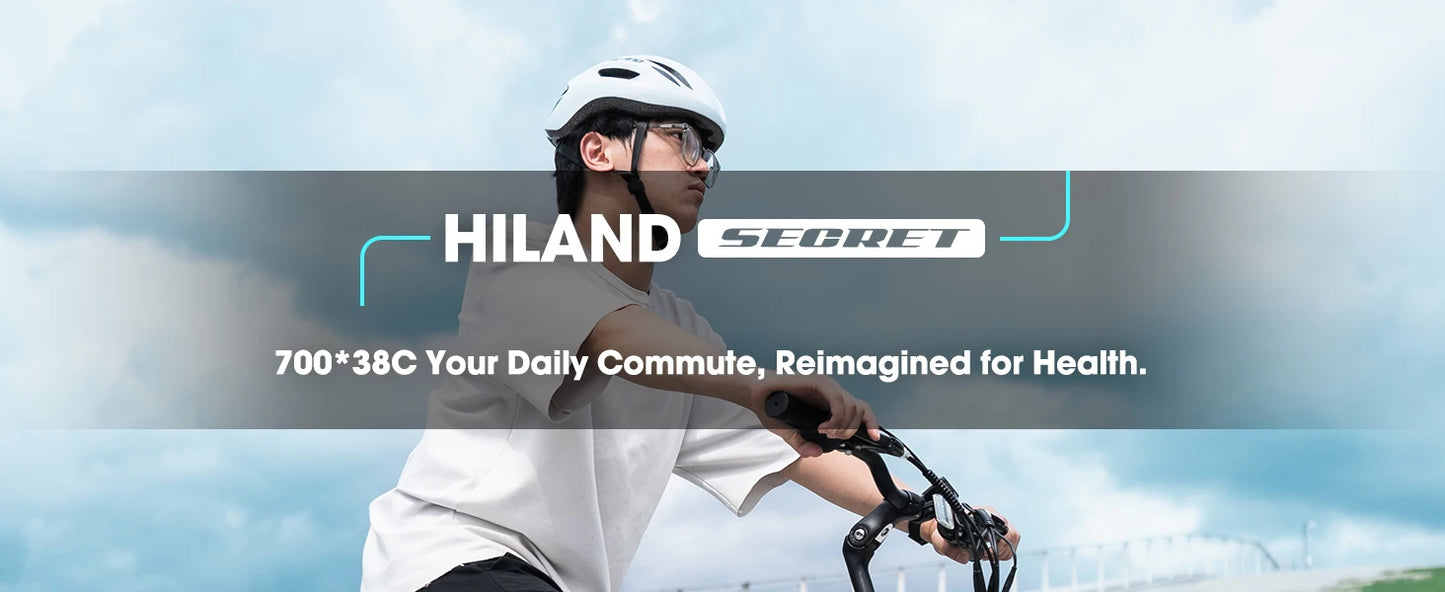 HILAND electric road bike, detachable lithium battery, commuting electric bike, Including shelves, 250W, with LCD display