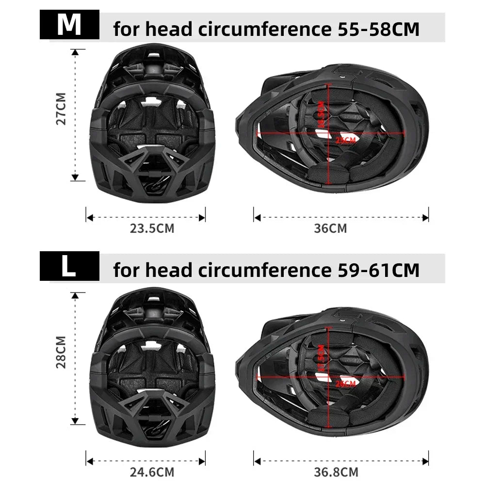 Full Face MTB Helmet for Downhill Racing Adults with 31 Vents & Adjustable Visor, Men/Women Mountain Bike Safety Cycling Gear