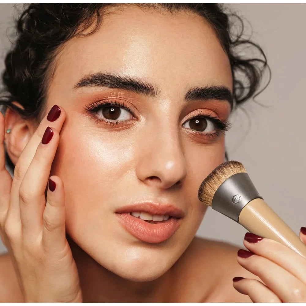 Wonder Cover Foundation Brush Oval Shape Blending Brush Liquid Cream Stick Makeup Application Sensitive Skin Eco-Friendly Bamboo