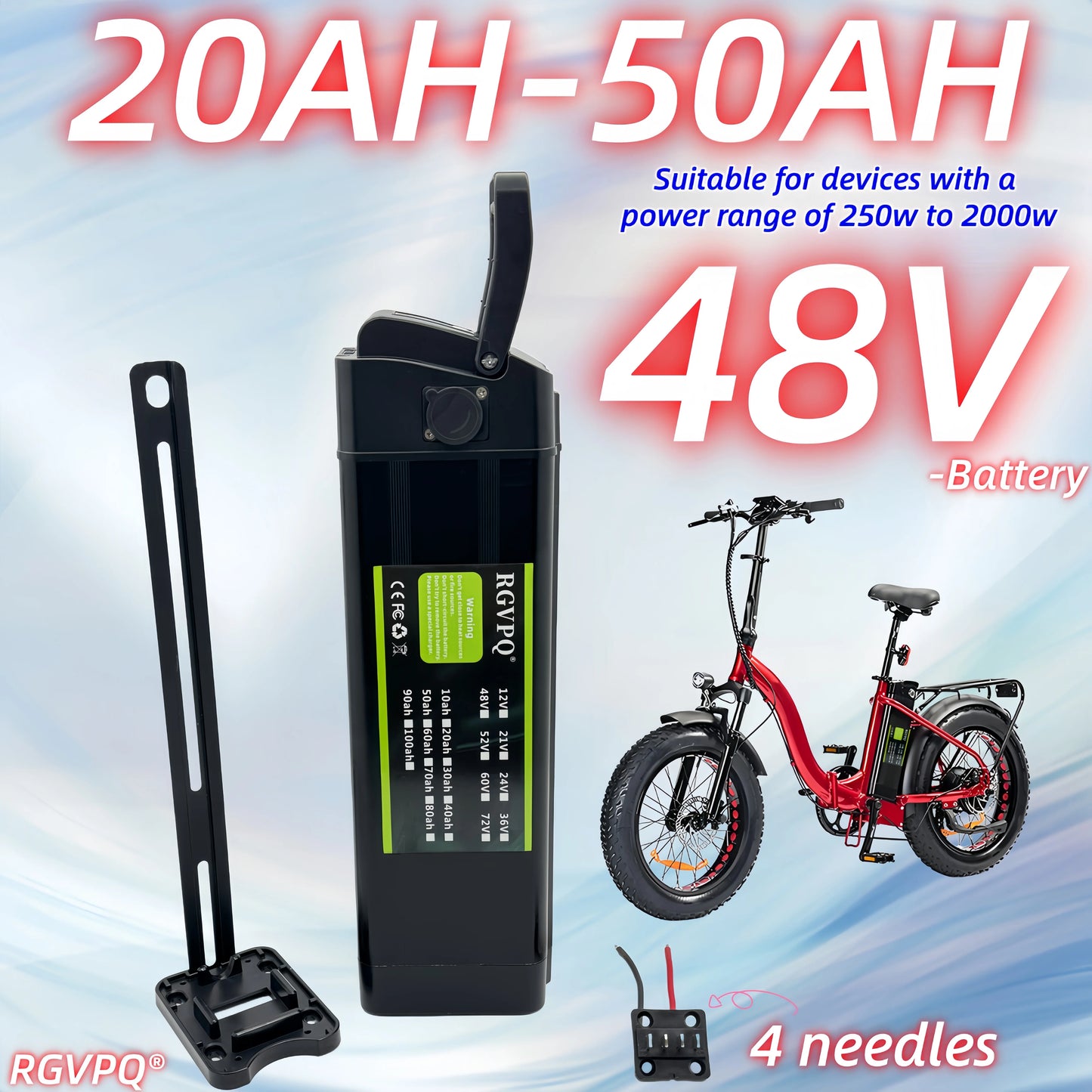 48V Air fast transportation 50AH18650 high-capacity lithium battery pack Suitable for Silver Fish motors  3000W Bottom discharge