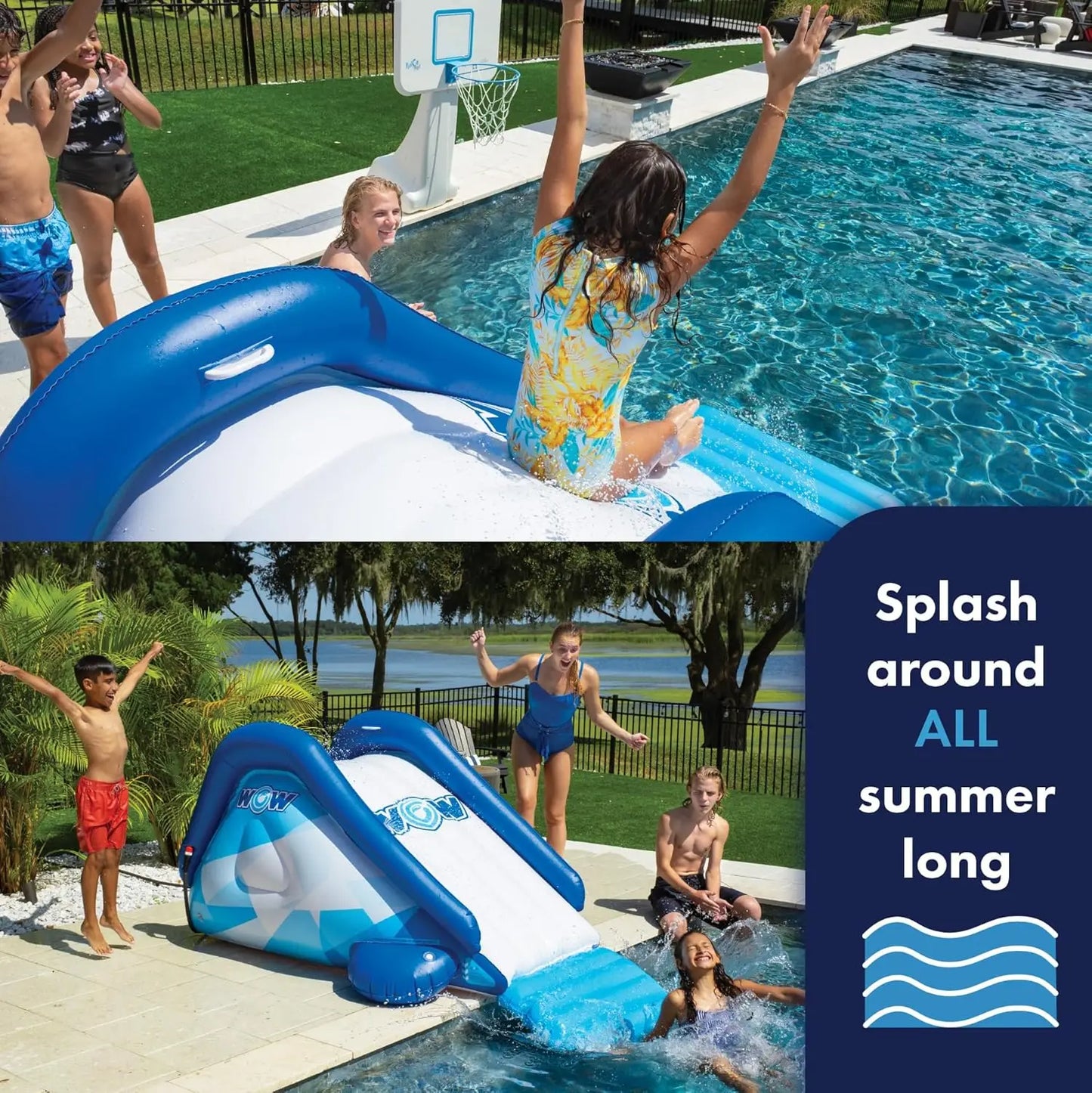 Inflatable Water Slide for Kids and Adults with Sprinkler - Fun Backyard Pool Party Slide