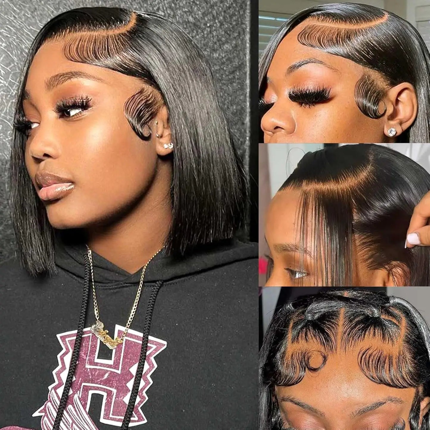 230% Density Lace Front Straight Bob Wig 13X4 Full Lace Wig 4x4 Closure Bob Wig Human Hair Wig For Women Pre Plucked Frontal Wig