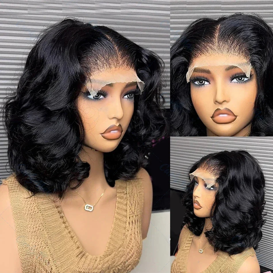 200 Density  5x5 Glueless Short Bob 13x6 HD Transparent Lace Front Wig 4x4 Body Wave 13x4 Lace Frontal Wavy  100 Human Hair Wigs