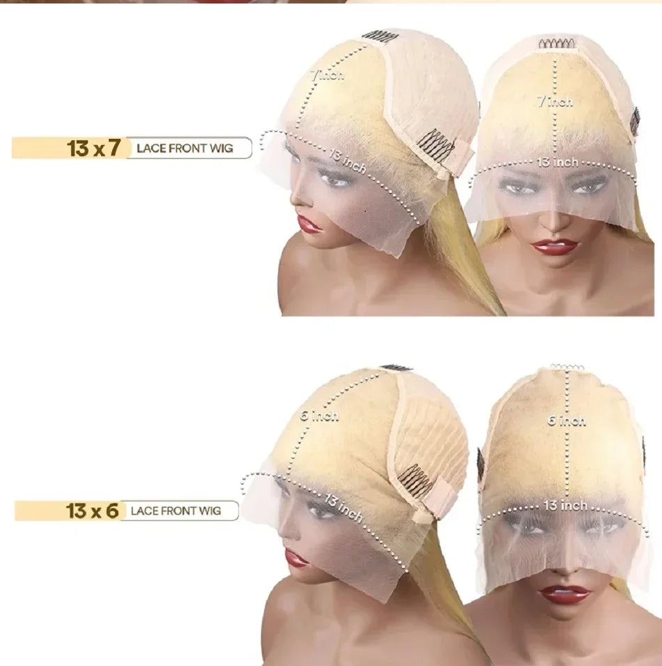 50Inch Straight Blonde 613 Blonde Human Hair Lace Frontal Wig 13x6 Transparent Blonde Lace Front Wigs Pre Plucked human Hair Wig