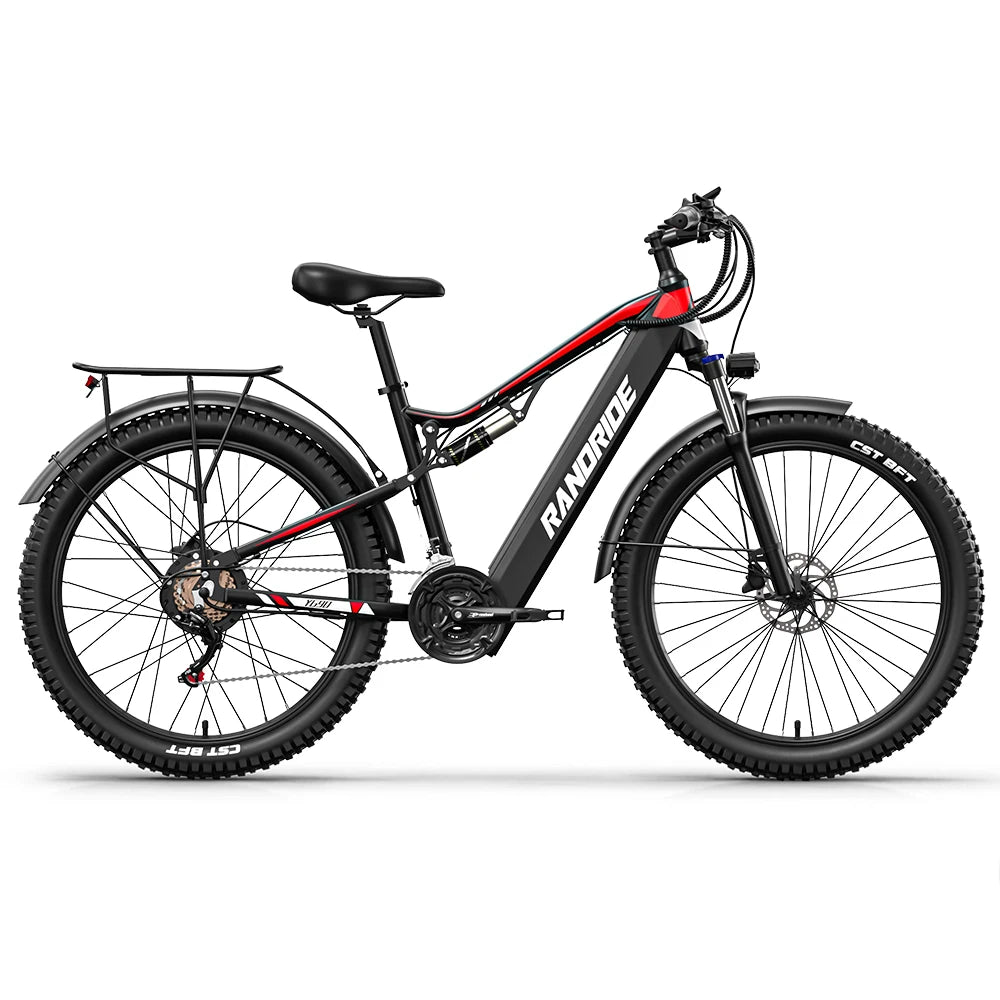RANDRIDE YG90 1000W Electric Mountain Bike US Stock Fast Delivery 48V 17Ah Full Suspension Hydraulic Brakes E bike