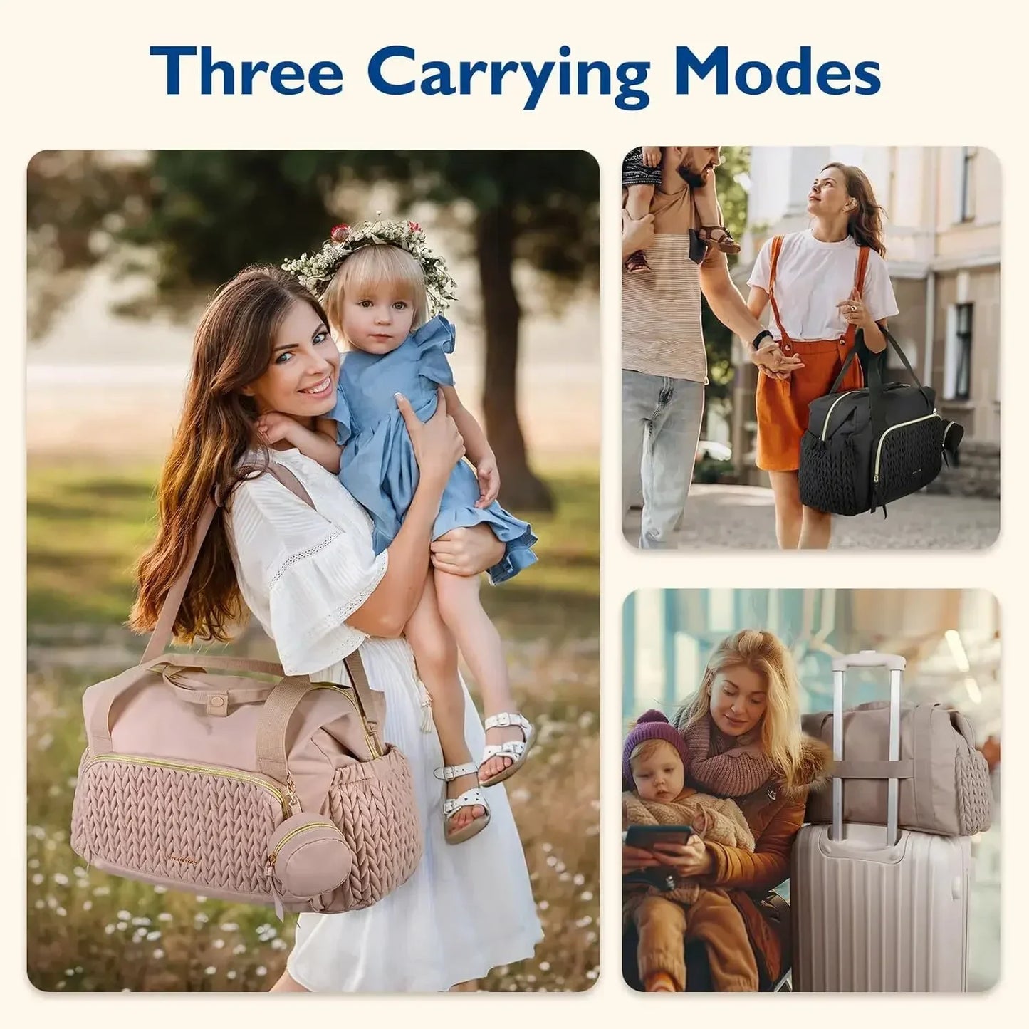 Diaper Bag Tote Large Diaper Bags Waterproof Hospital Bag for Labor Delivery Baby Bag with Pacifier CaseTravel Diaper Tote