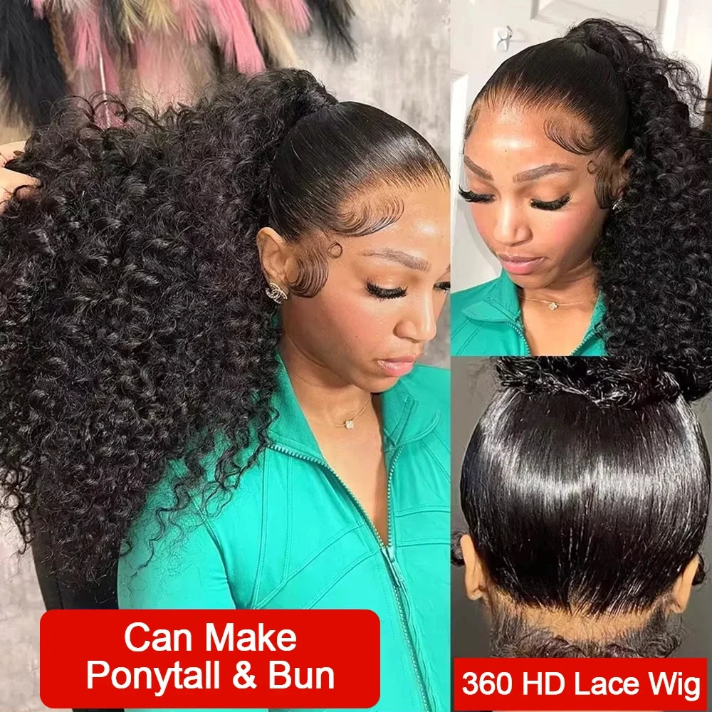 40 Inch 360 Full Lace Wig Deep Wave Frontal Wigs Brazilian Curly Human Hair Wigs Hd 360 Lace Wigs Invisible Drawstring For Women