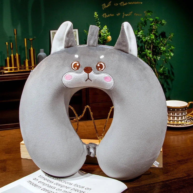 New Travel Neck Pillow U-Shape Neck Protection Head Rest Neck Pillow Nap Pillow Memory Cotton Soft Airplane Pillow