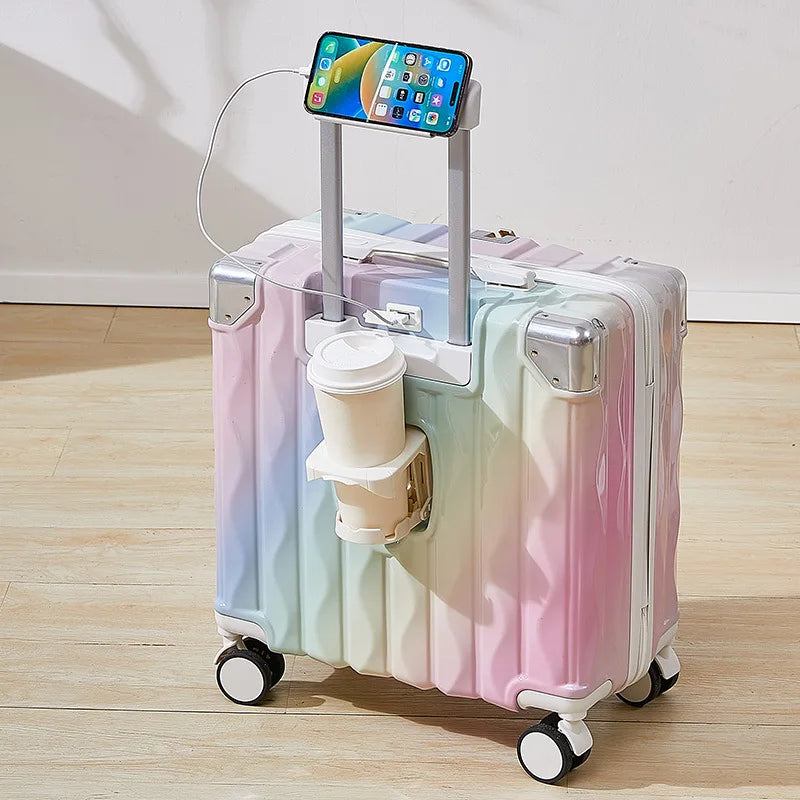 Luggage Sets Suitcase Women's Boarding Trolley Case Small and Lightweight 18-inch Quality Travel Password